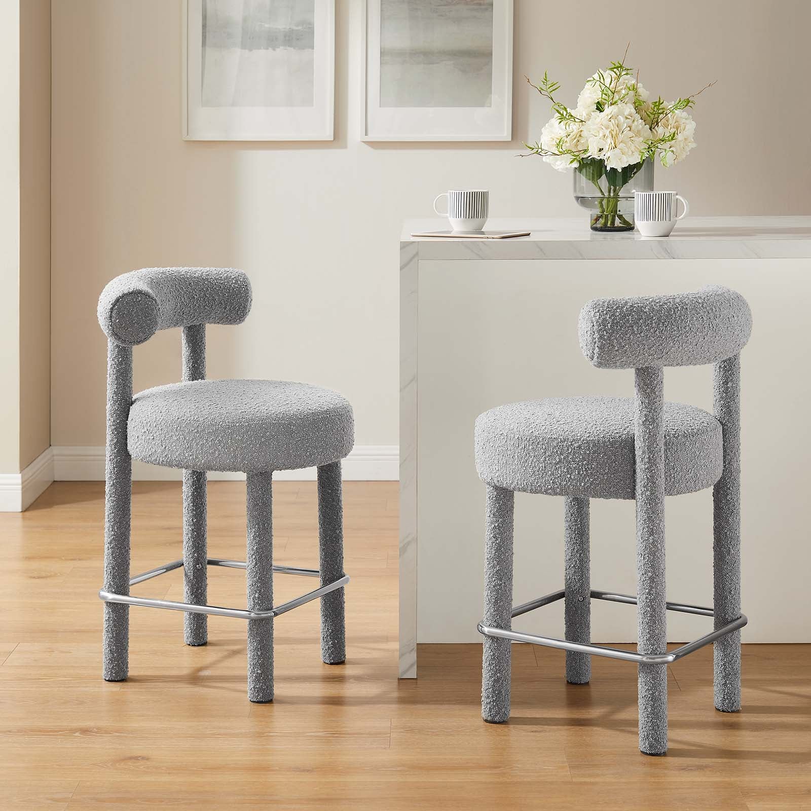 Toulouse Boucle Fabric Counter Stool - Set of 2 By Modway - EEI-6707 | Counter Stools | Modishstore - 23