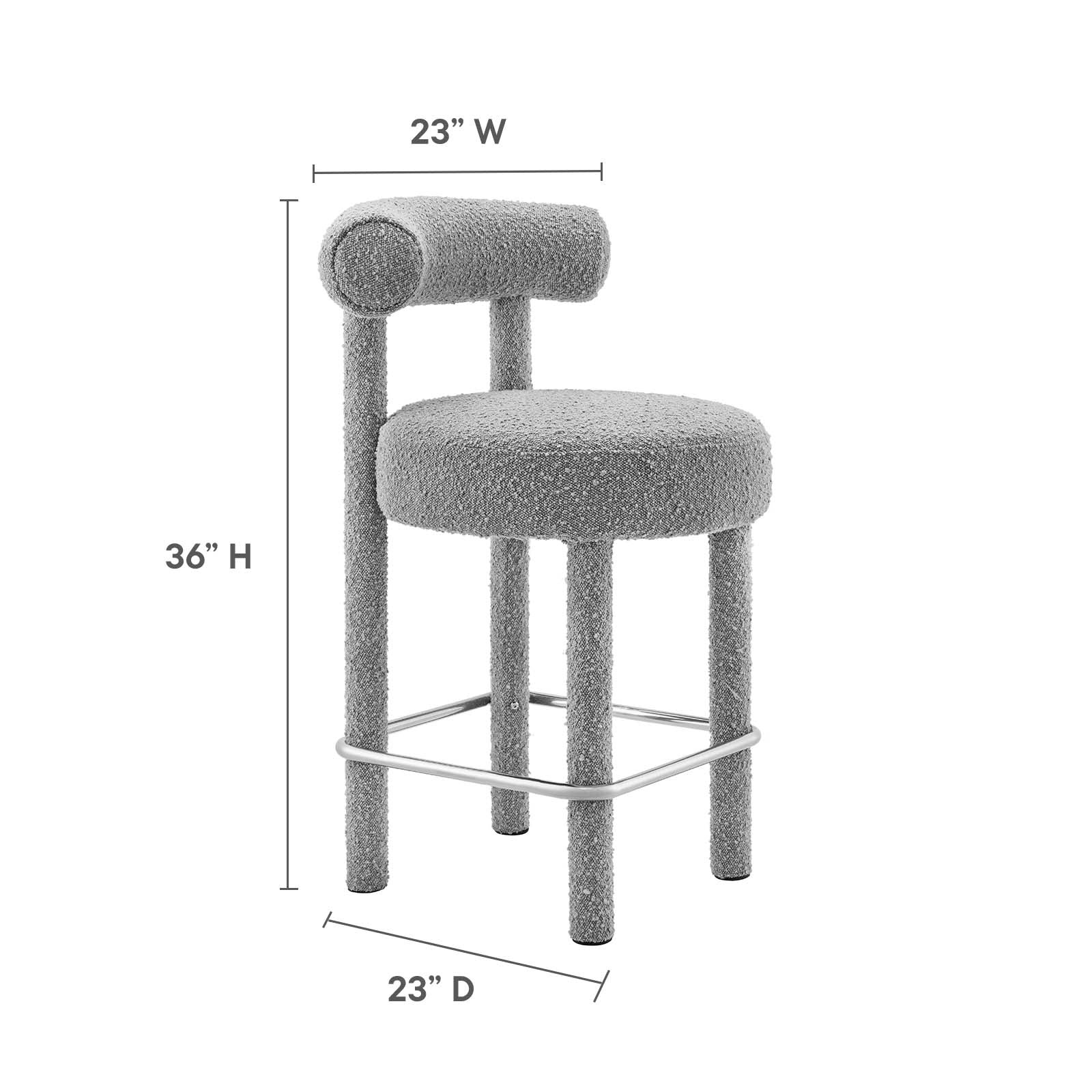 Toulouse Boucle Fabric Counter Stool - Set of 2 By Modway - EEI-6707 | Counter Stools | Modway - 30
