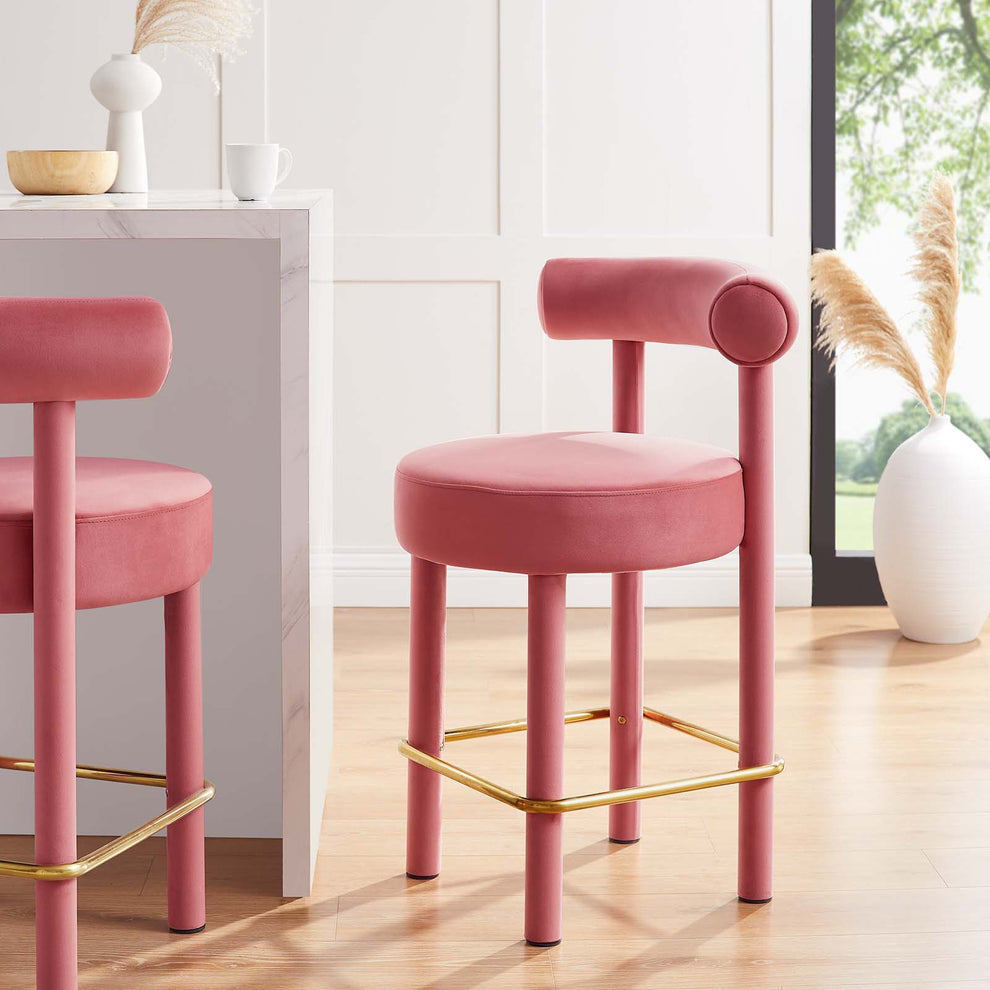Toulouse Performance Velvet Counter Stool - Set of 2 By Modway - EEI-6708 | Counter Stools | Modishstore - 3