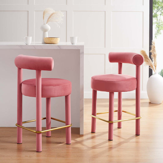 Toulouse Performance Velvet Counter Stool - Set of 2 By Modway - EEI-6708 | Counter Stools | Modway