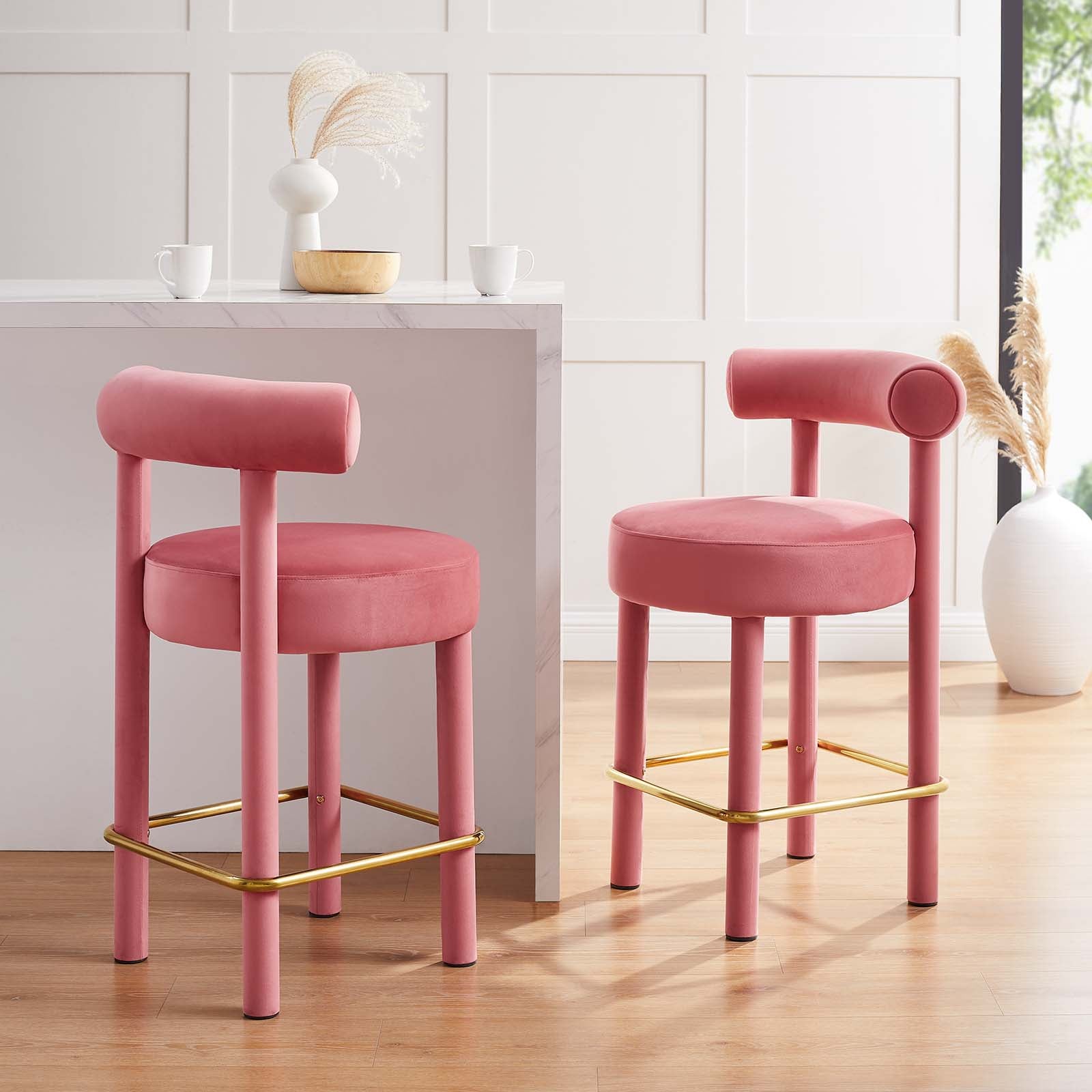 Toulouse Performance Velvet Counter Stool - Set of 2 By Modway - EEI-6708 | Counter Stools | Modishstore - 1