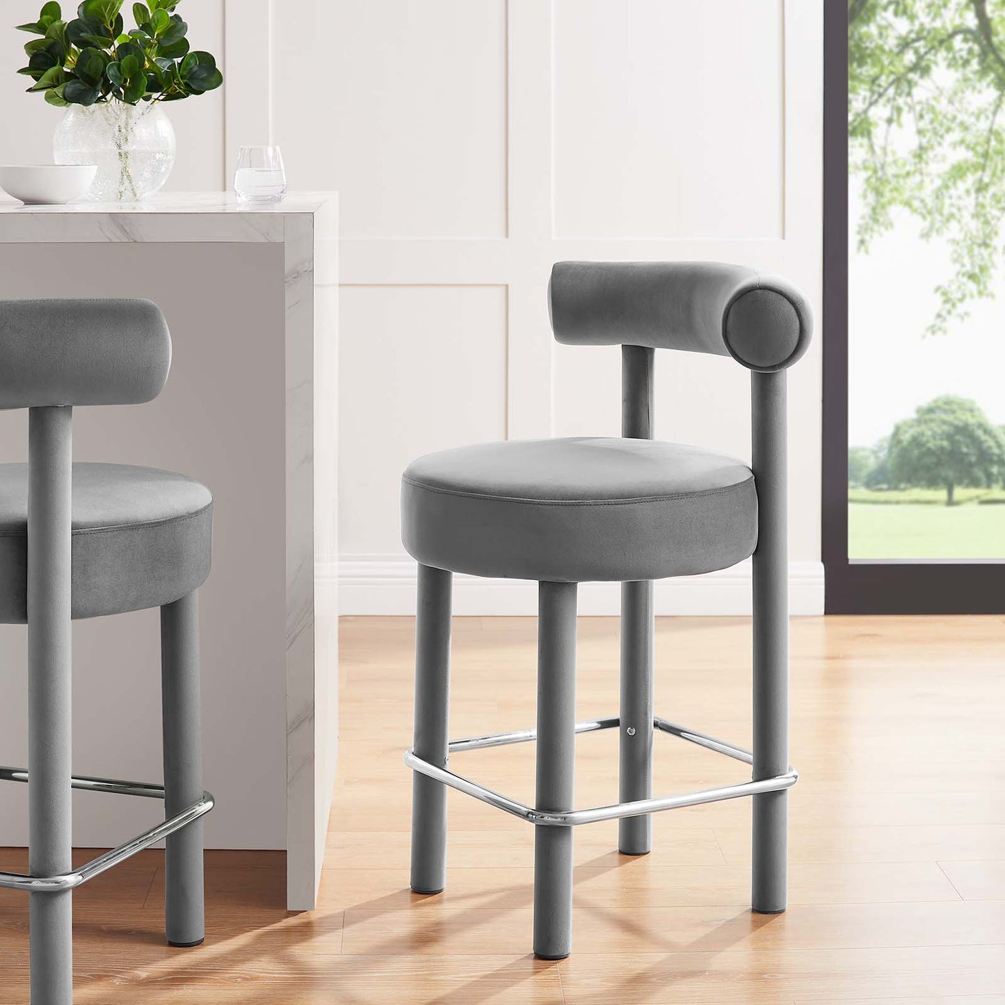 Toulouse Performance Velvet Counter Stool - Set of 2 By Modway - EEI-6708 | Counter Stools | Modishstore - 12