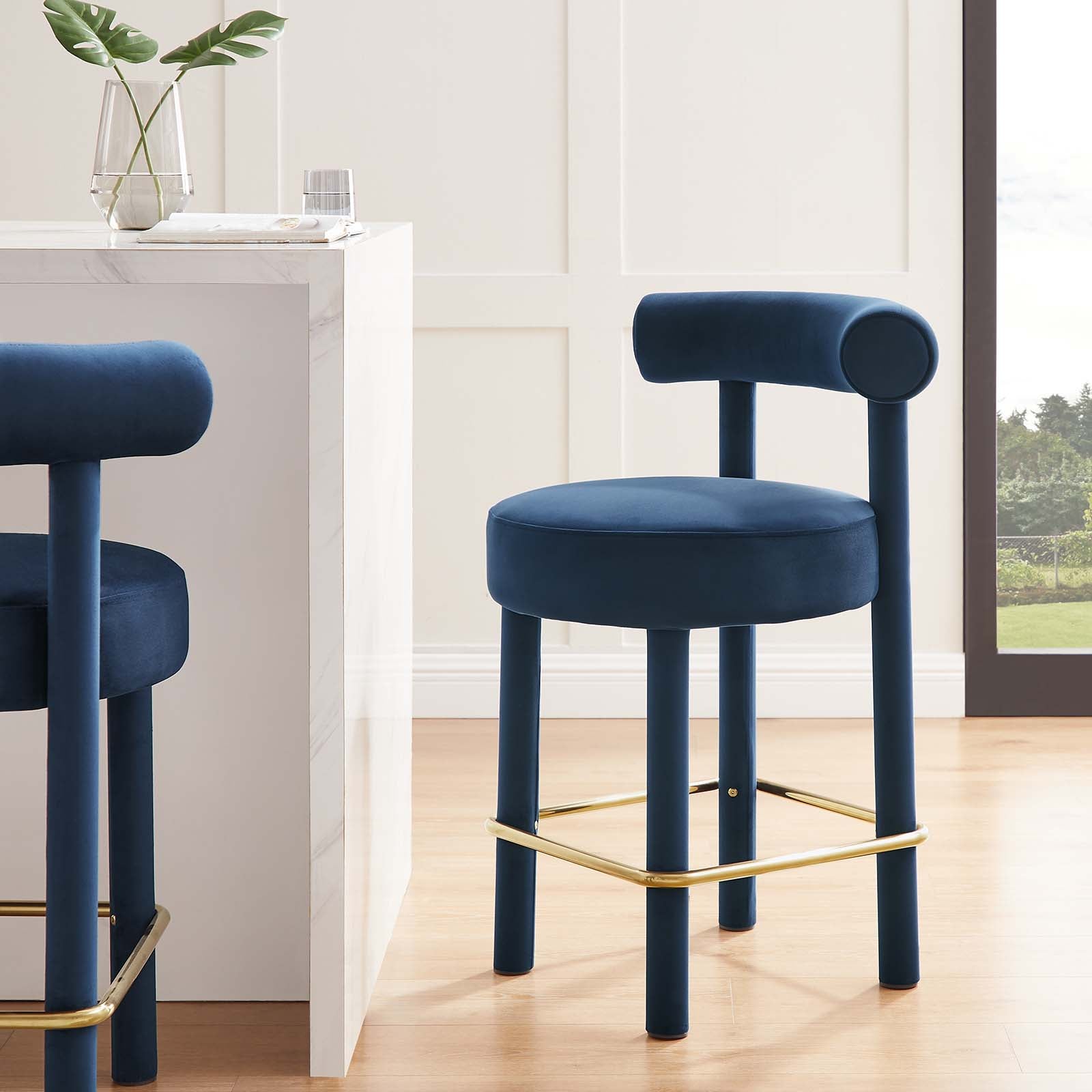 Toulouse Performance Velvet Counter Stool - Set of 2 By Modway - EEI-6708 | Counter Stools | Modishstore - 22