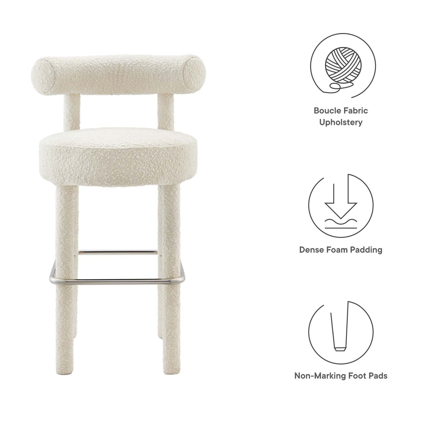 Toulouse Boucle Fabric Bar Stool - Set of 2 By Modway - EEI-6709 | Bar Stools | Modway - 19