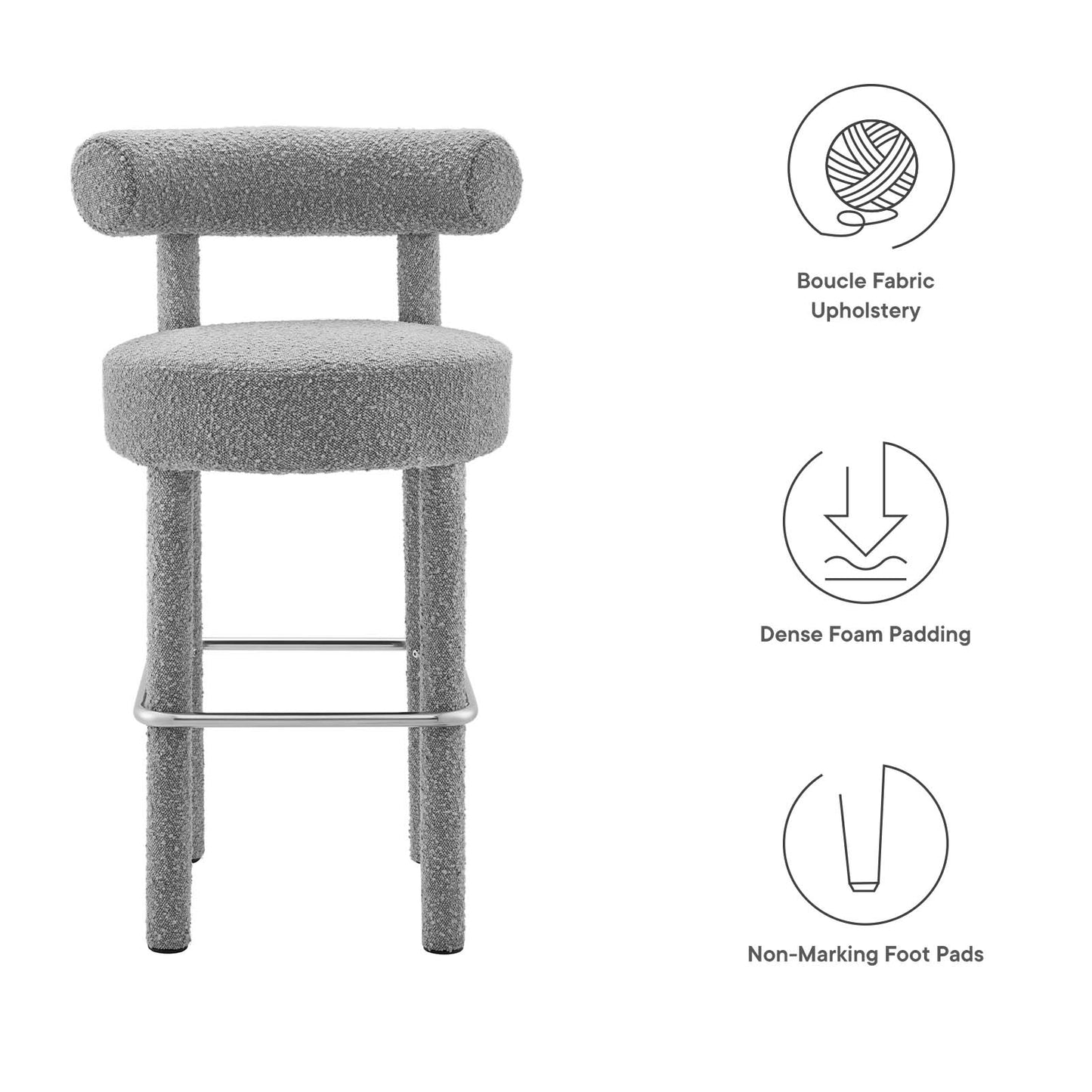 Toulouse Boucle Fabric Bar Stool - Set of 2 By Modway - EEI-6709 | Bar Stools | Modway - 29