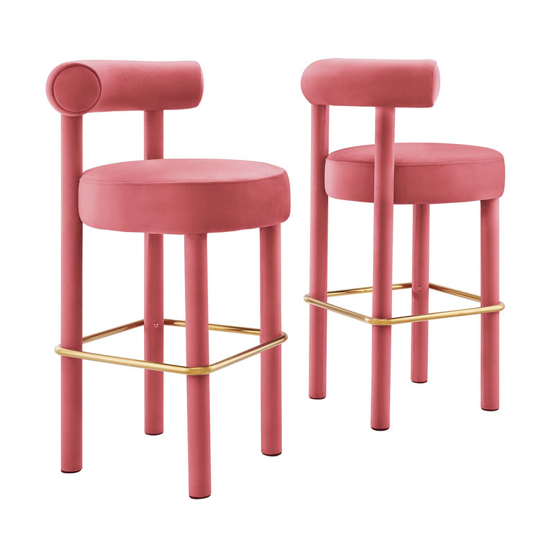 Toulouse Performance Velvet Bar Stool - Set of 2 By Modway - EEI-6710 | Bar Stools | Modishstore - 2