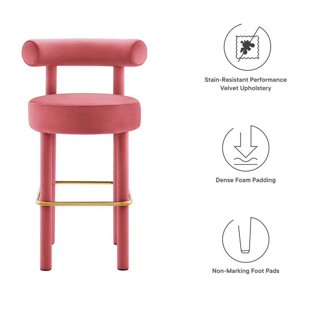 Toulouse Performance Velvet Bar Stool - Set of 2 By Modway - EEI-6710 | Bar Stools | Modishstore - 9