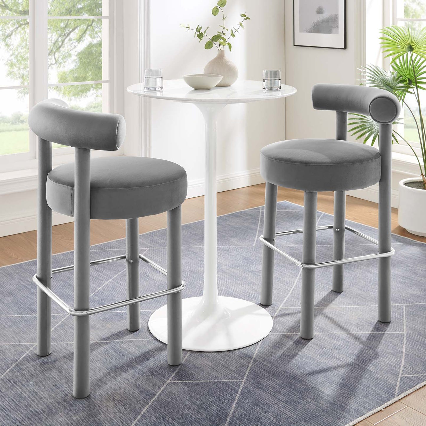 Toulouse Performance Velvet Bar Stool - Set of 2 By Modway - EEI-6710 | Bar Stools | Modishstore - 13
