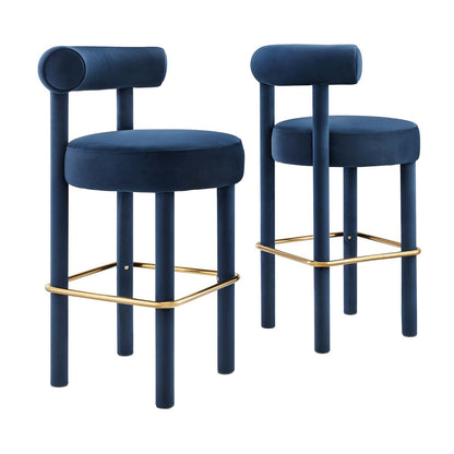 Toulouse Performance Velvet Bar Stool - Set of 2 By Modway - EEI-6710 | Bar Stools | Modishstore - 21