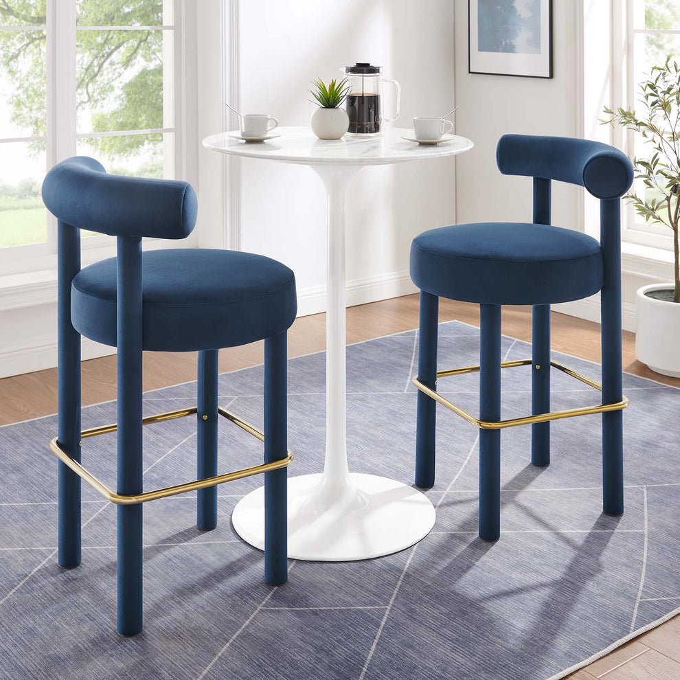 Toulouse Performance Velvet Bar Stool - Set of 2 By Modway - EEI-6710 | Bar Stools | Modishstore - 23