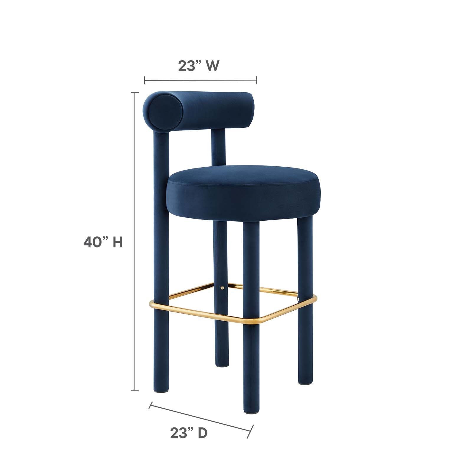 Toulouse Performance Velvet Bar Stool - Set of 2 By Modway - EEI-6710 | Bar Stools | Modishstore - 30