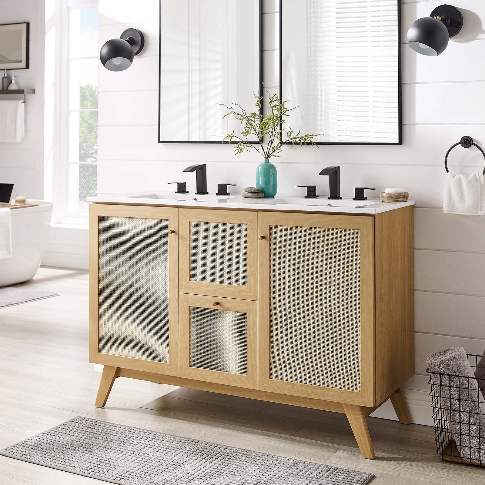 Soma 48” Double Sink Bathroom Vanity By Modway - EEI-6721 | Bathroom Accessories | Modishstore - 1