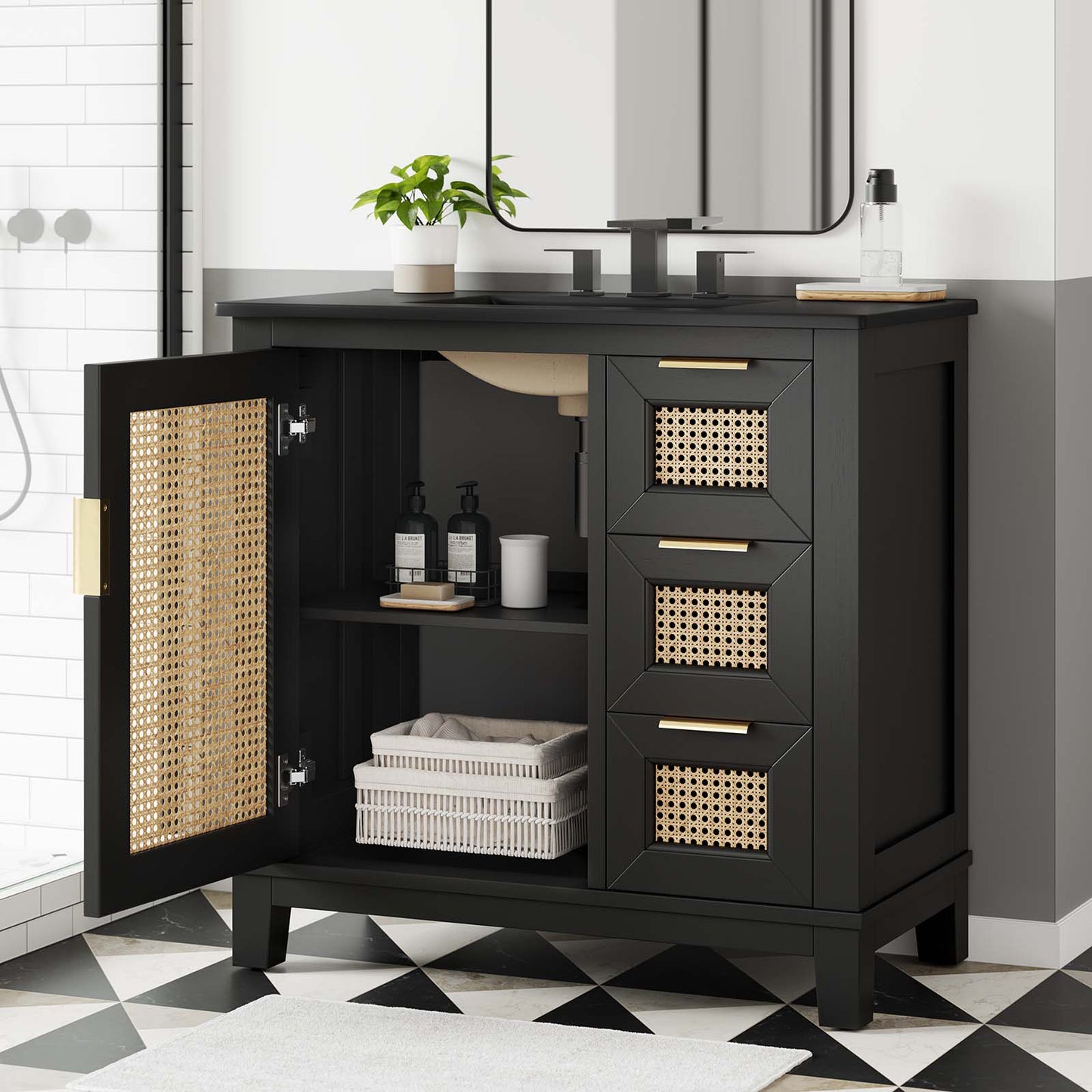 Dixie 36” Solid Wood Bathroom Vanity Cabinet By Modway - EEI-6726 | Bathroom Accessories | Modishstore - 4