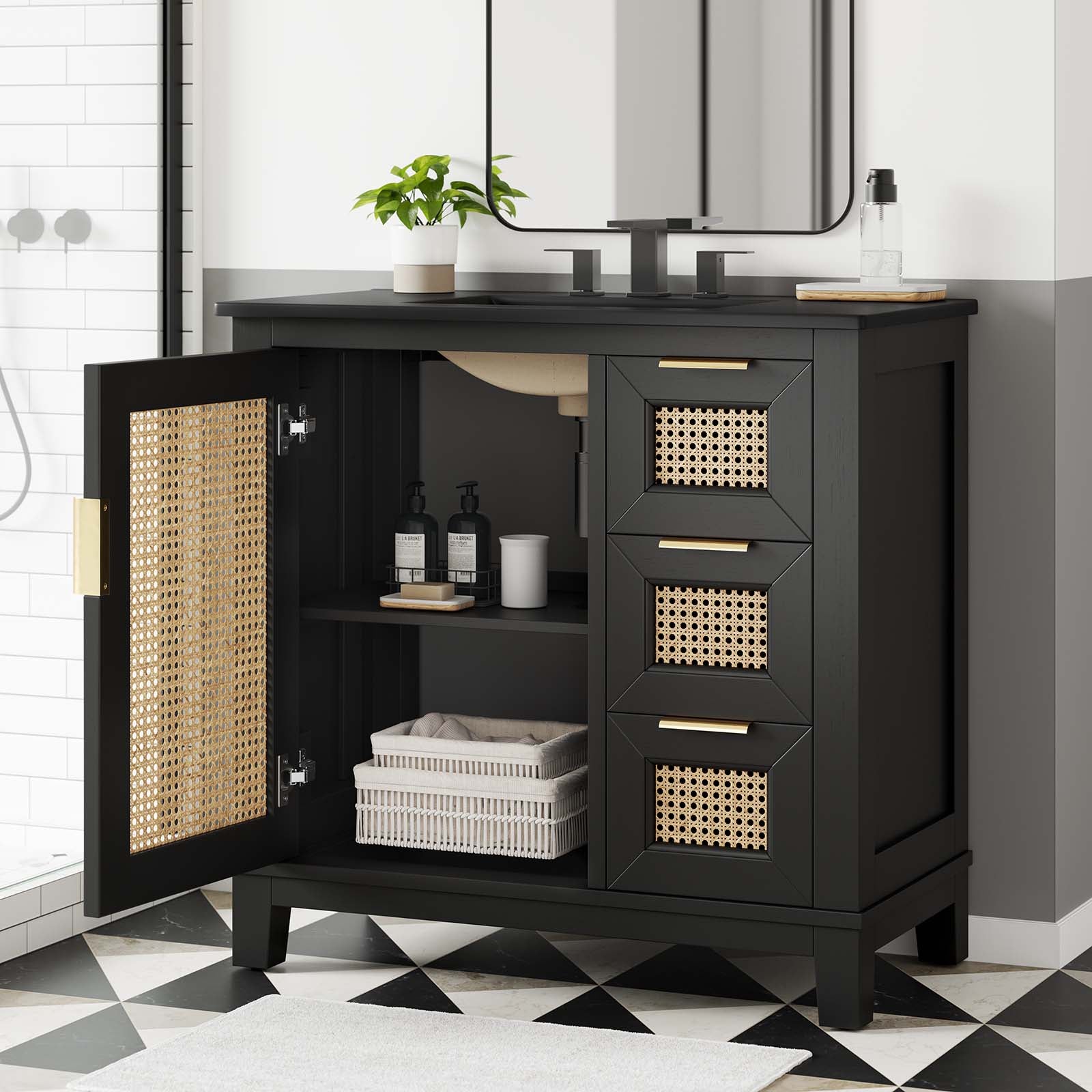 Dixie 36” Solid Wood Bathroom Vanity Cabinet By Modway - EEI-6726 | Bathroom Accessories | Modishstore - 4