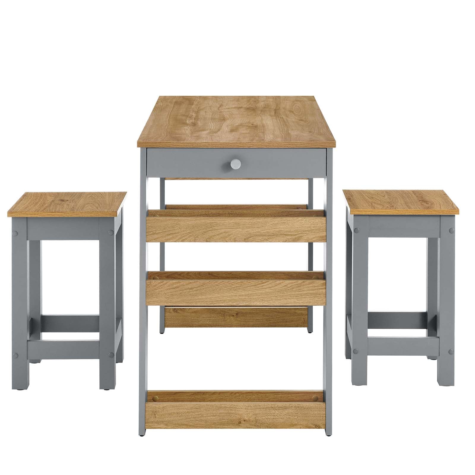 Galley 3-Piece Kitchen Island and Stool Set By Modway - EEI-6730 | Dining Sets | Modishstore - 5