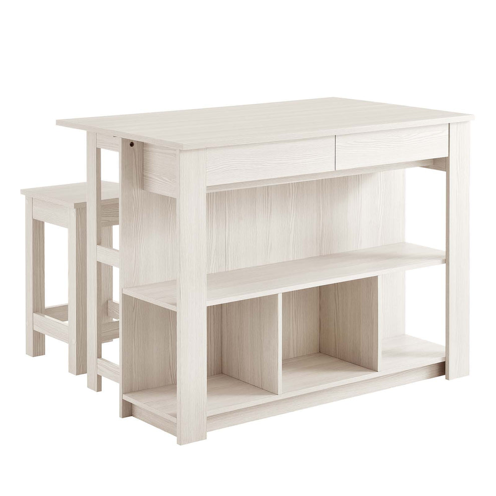 Meadowbrook 3-Piece Kitchen Island and Stool Set By Modway - EEI-6731 | Dining Sets | Modishstore - 2
