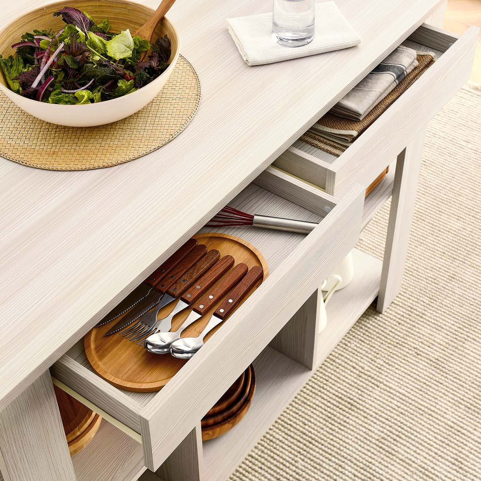 Meadowbrook 3-Piece Kitchen Island and Stool Set By Modway - EEI-6731 | Dining Sets | Modishstore - 4