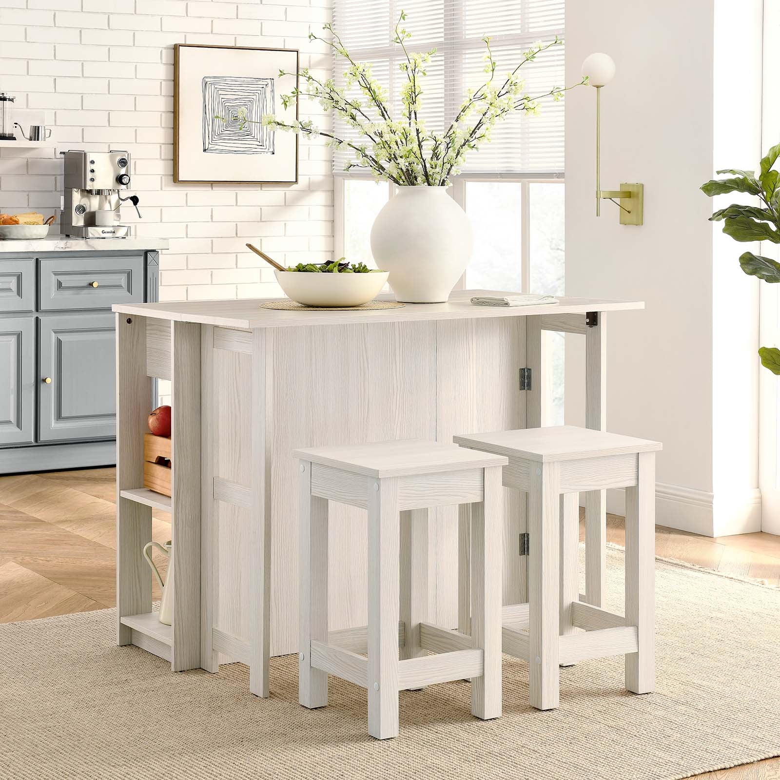 Meadowbrook 3-Piece Kitchen Island and Stool Set By Modway - EEI-6731 | Dining Sets | Modishstore - 5