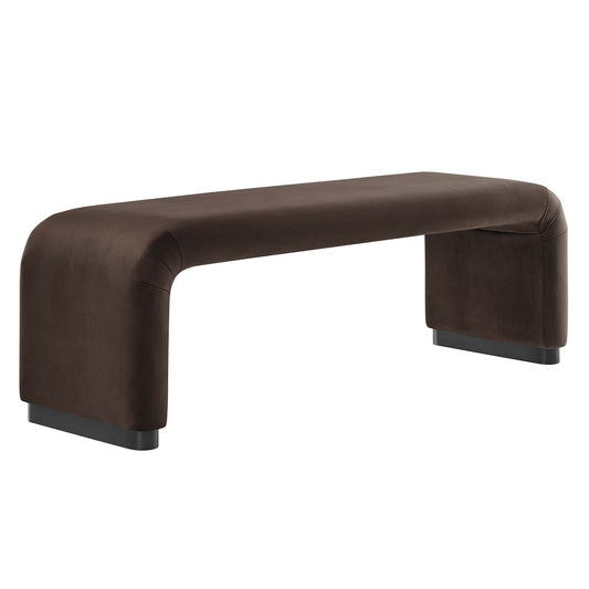 Koda Performance Velvet Waterfall Long Bench By Modway - EEI-6734 | Benches | Modishstore - 1