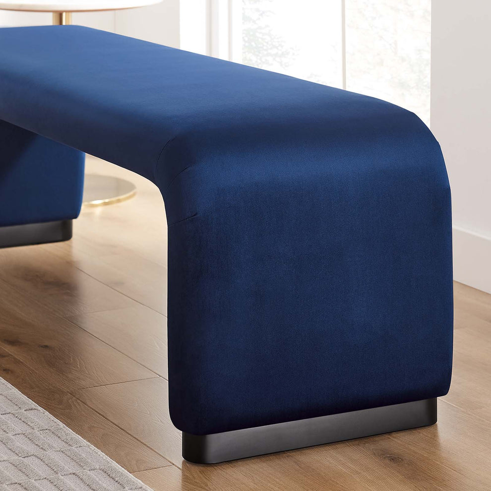 Koda Performance Velvet Waterfall Long Bench By Modway - EEI-6734 | Benches | Modishstore - 16