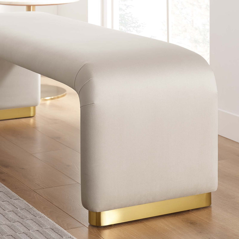 Koda Performance Velvet Waterfall Long Bench By Modway - EEI-6734 | Benches | Modishstore - 32