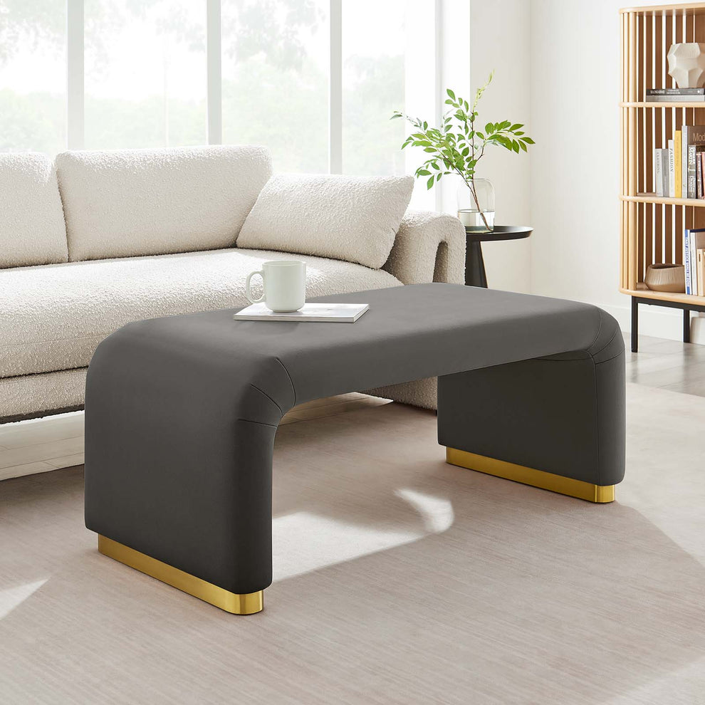 Koda Performance Velvet Waterfall Ottoman By Modway - EEI-6735 | Ottomans | Modishstore - 56