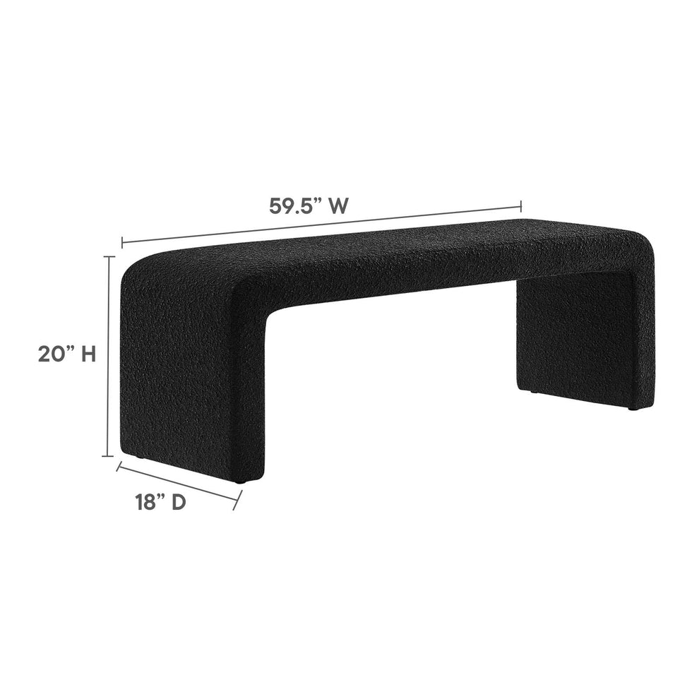Simba Boucle Fabric Waterfall Long Bench By Modway - EEI-6736 | Benches | Modishstore - 7