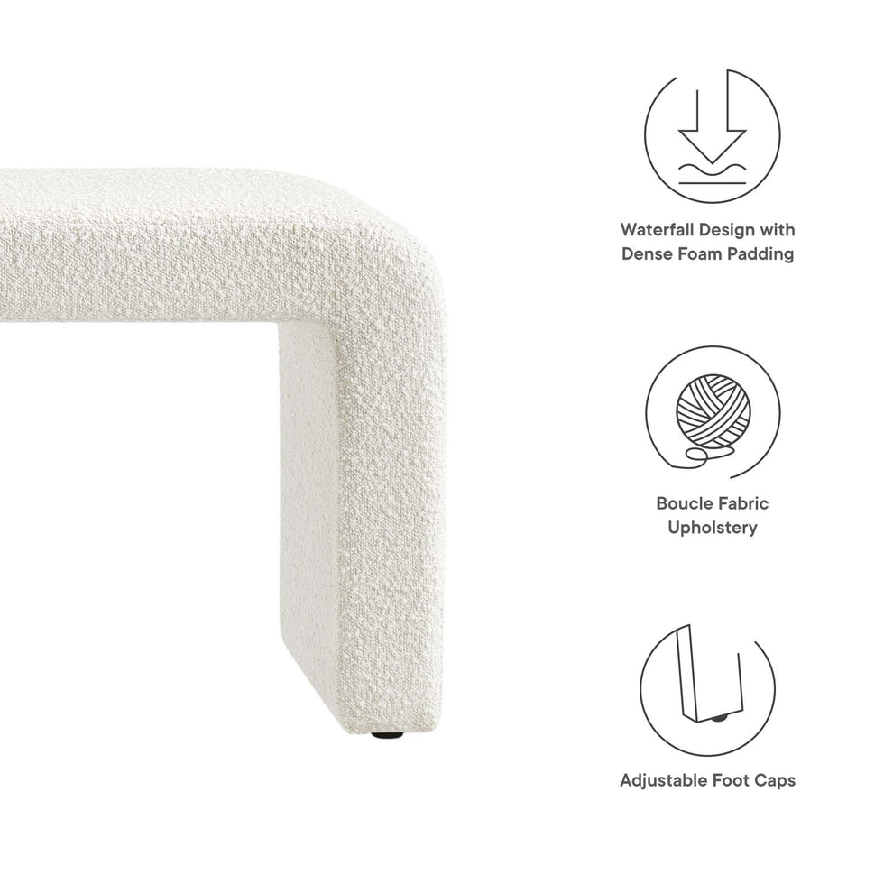 Simba Boucle Fabric Waterfall Long Bench By Modway - EEI-6736 | Benches | Modishstore - 14