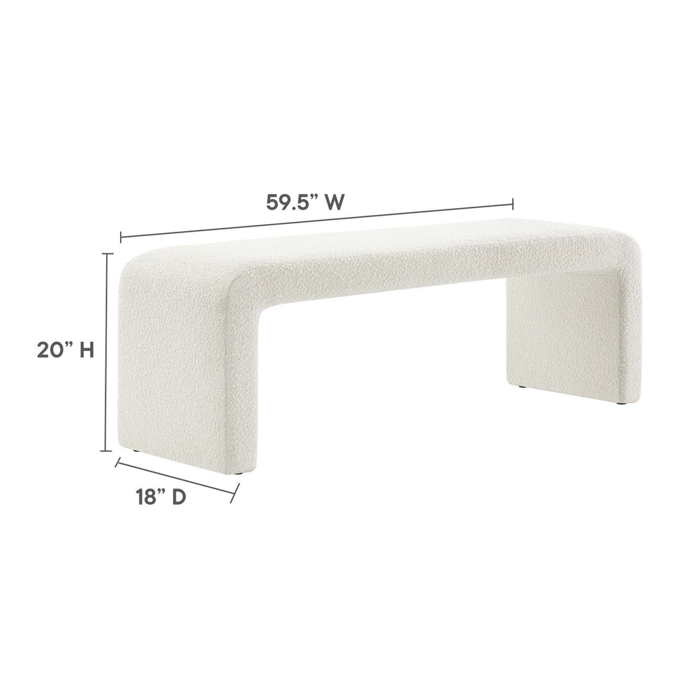 Simba Boucle Fabric Waterfall Long Bench By Modway - EEI-6736 | Benches | Modishstore - 15