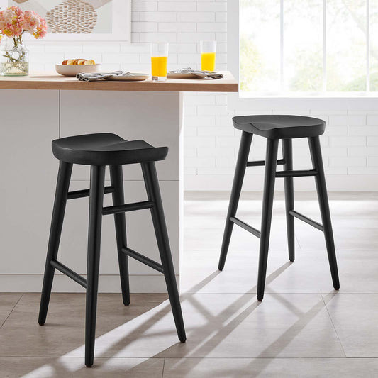 Saville Backless Wood Counter Stools - Set of 2 By Modway - EEI-6739 | Bar Stools | Modishstore