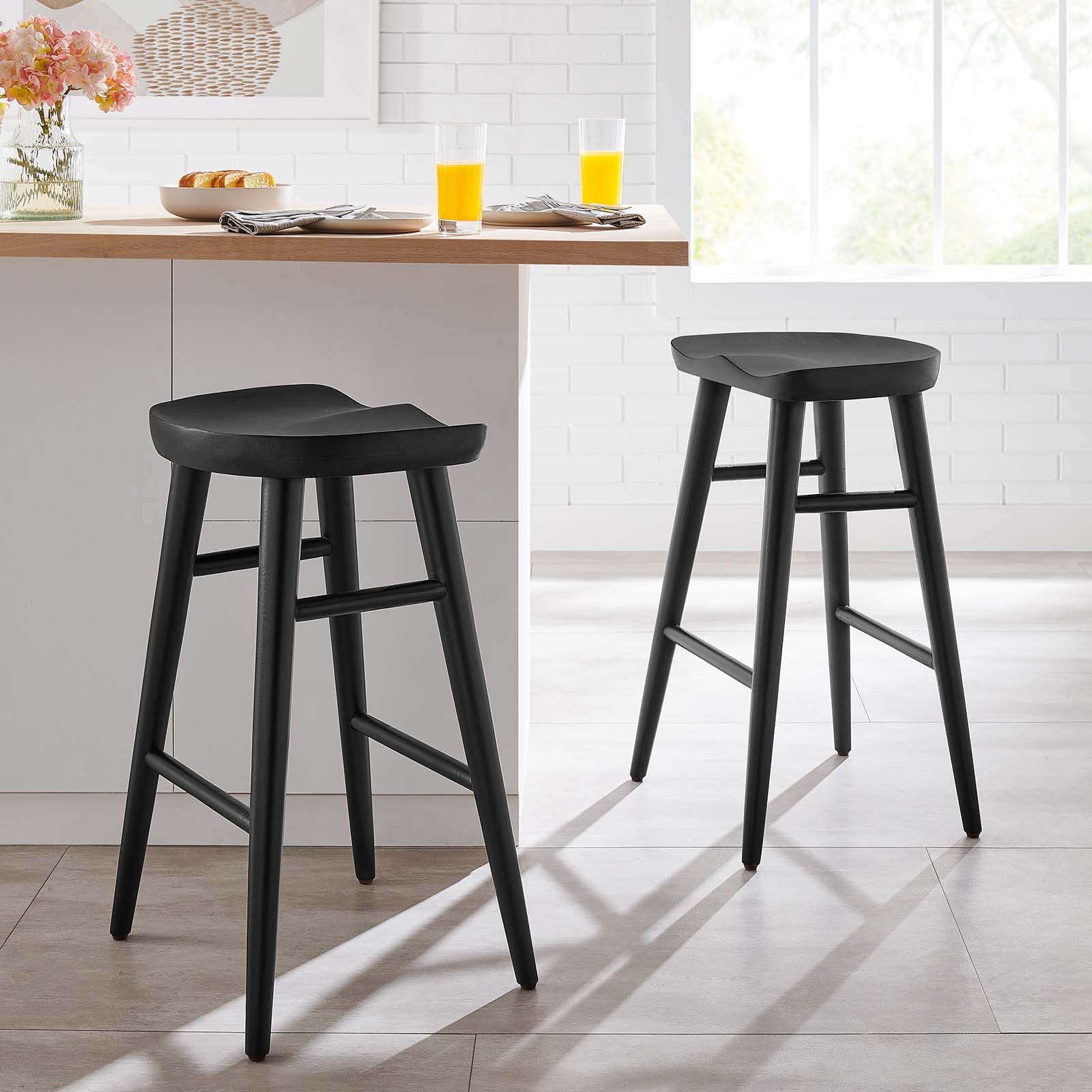 Saville Backless Wood Counter Stools - Set of 2 By Modway - EEI-6739 | Bar Stools | Modishstore - 1