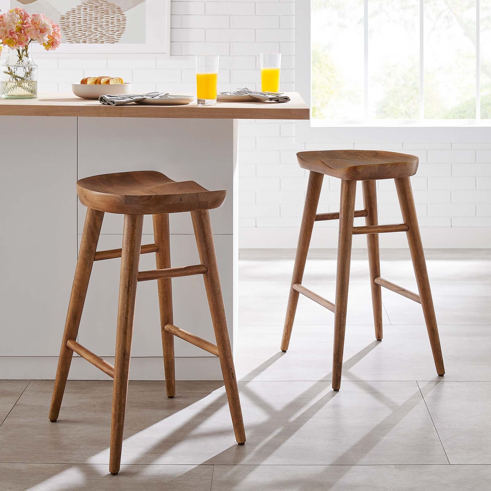 Saville Backless Wood Counter Stools - Set of 2 By Modway - EEI-6739 | Bar Stools | Modishstore - 20