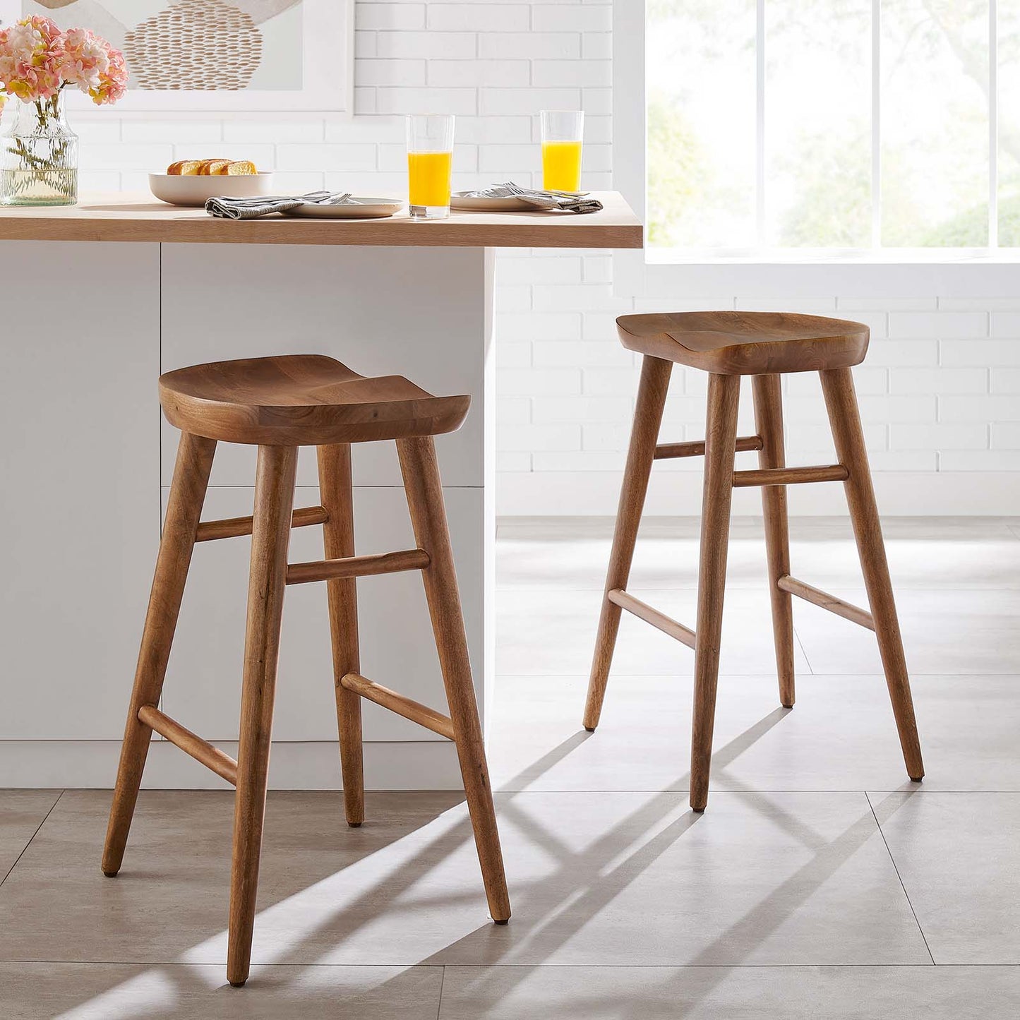 Saville Backless Wood Counter Stools - Set of 2 By Modway - EEI-6739 | Bar Stools | Modishstore - 20