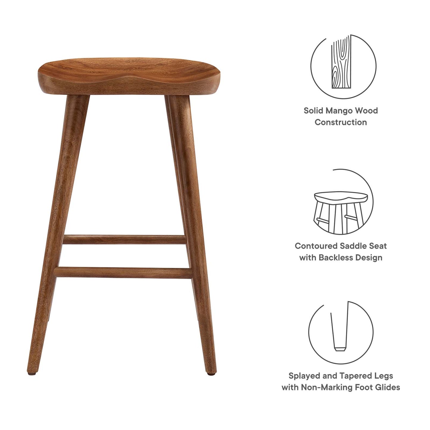 Saville Backless Wood Counter Stools - Set of 2 By Modway - EEI-6739 | Bar Stools | Modishstore - 26