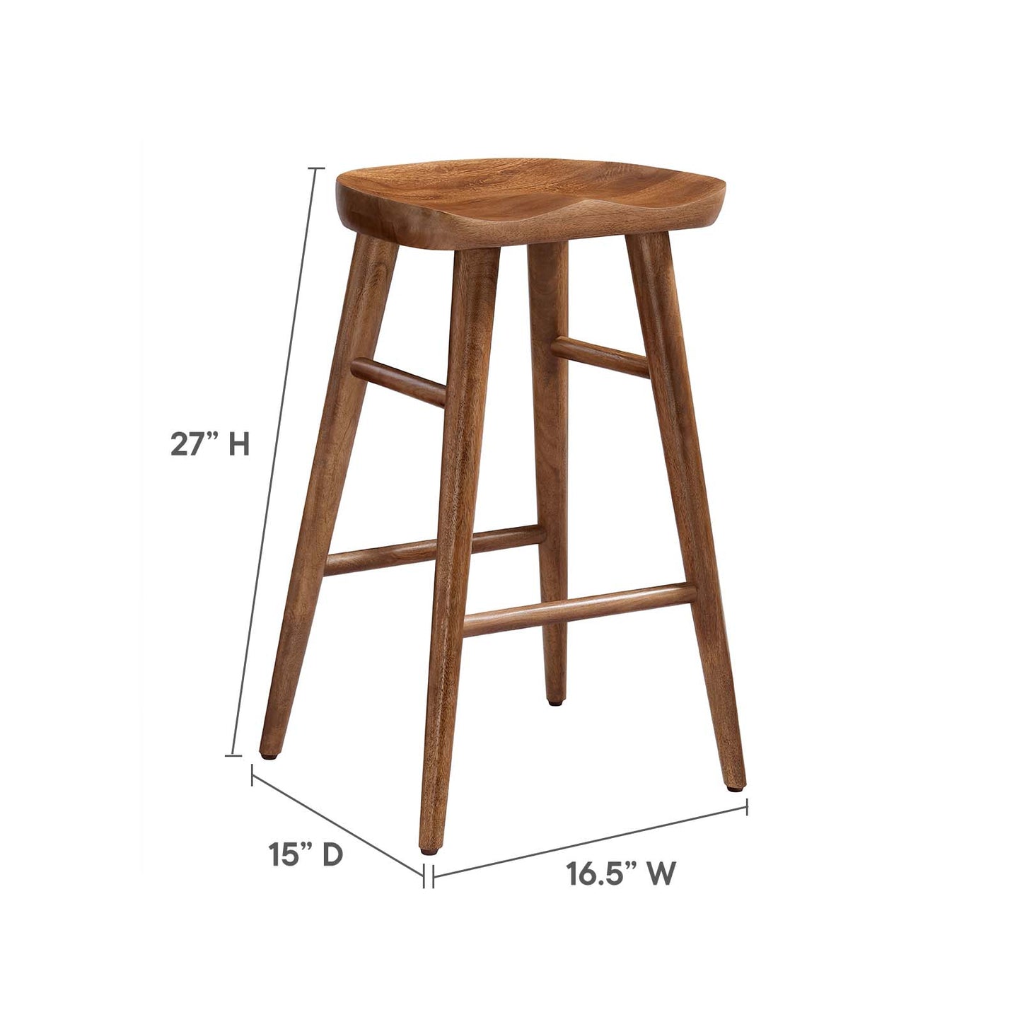 Saville Backless Wood Counter Stools - Set of 2 By Modway - EEI-6739 | Bar Stools | Modishstore - 27