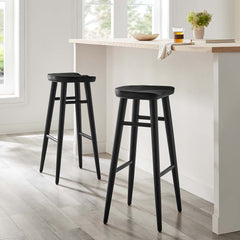 Saville Backless Wood Bar Stools - Set of 2 By Modway - EEI-6740
