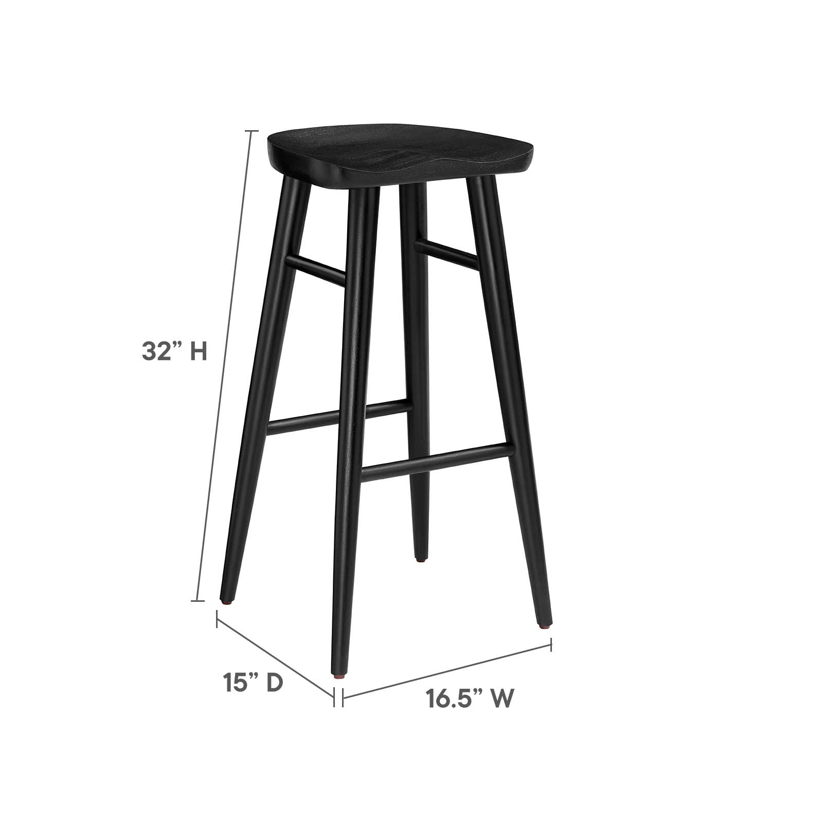 Saville Backless Wood Bar Stools - Set of 2 By Modway - EEI-6740 | Bar Stools | Modishstore - 9