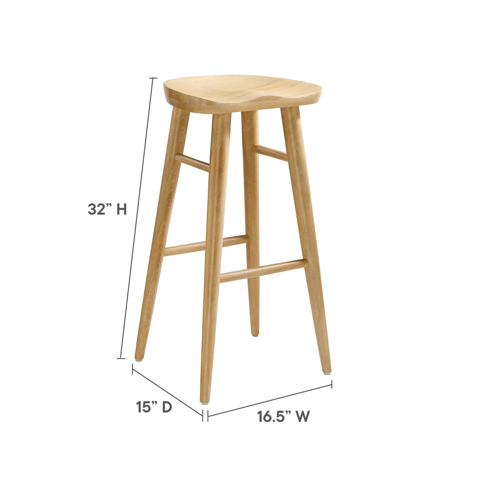 Saville Backless Wood Bar Stools - Set of 2 By Modway - EEI-6740 | Bar Stools | Modishstore - 18