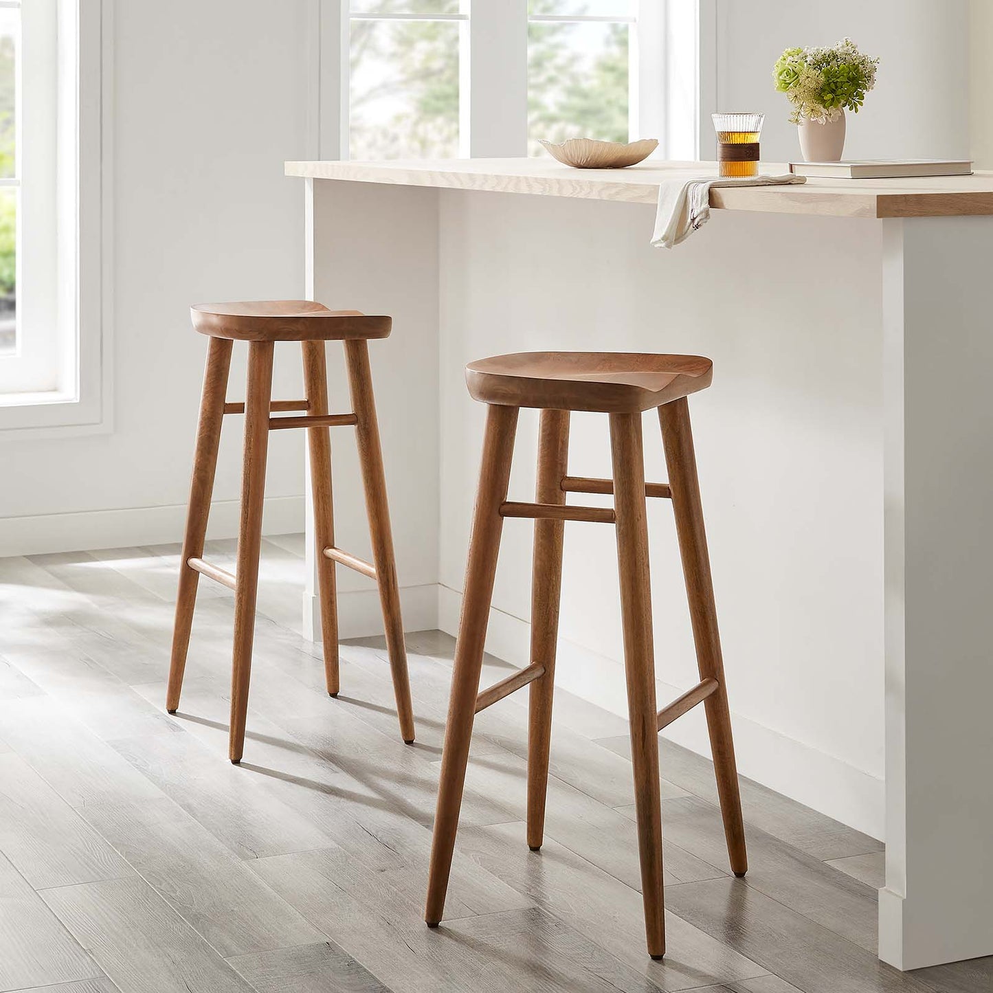Saville Backless Wood Bar Stools - Set of 2 By Modway - EEI-6740 | Bar Stools | Modishstore - 20