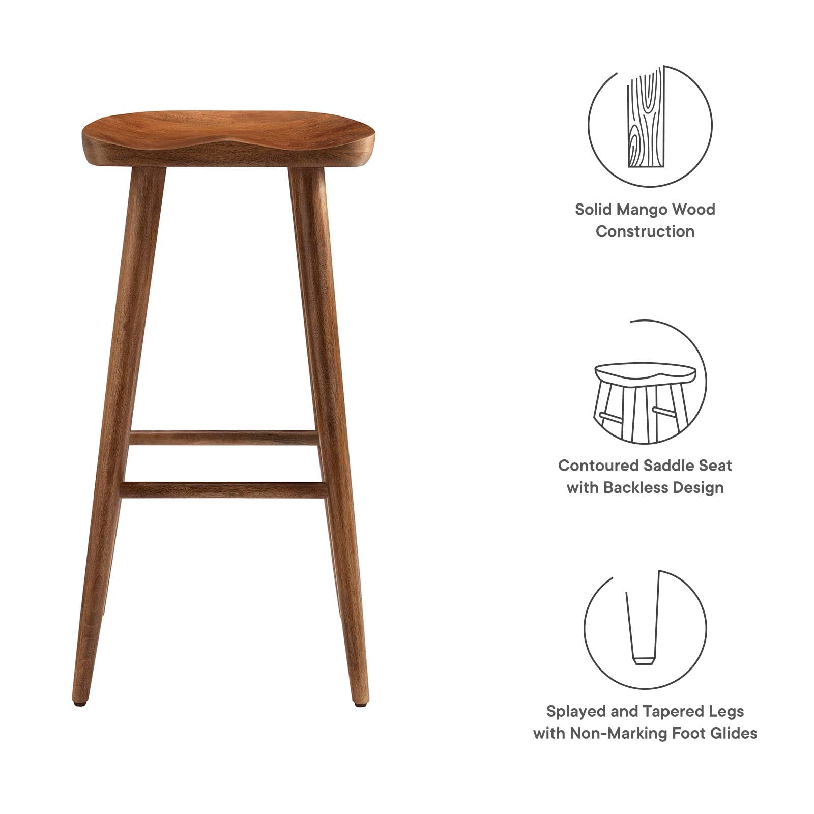 Saville Backless Wood Bar Stools - Set of 2 By Modway - EEI-6740 | Bar Stools | Modishstore - 26