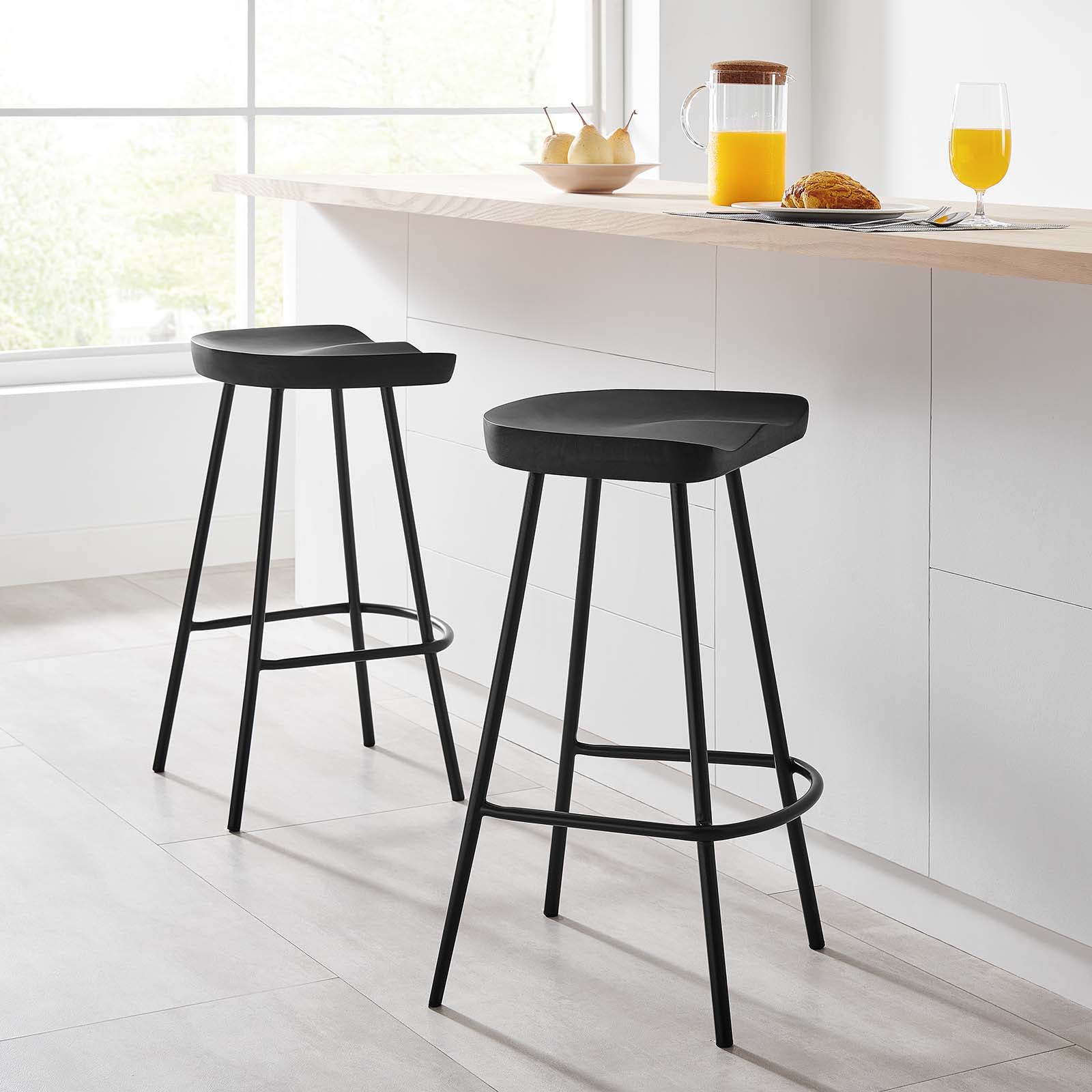 Concord Backless Wood Counter Stools - Set of 2 By Modway - EEI-6741 | Bar Stools | Modishstore
