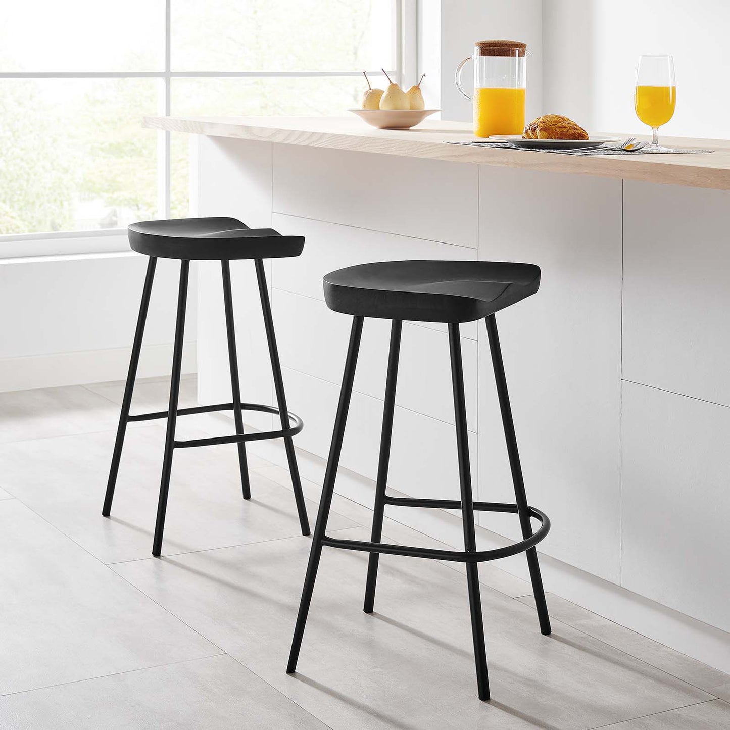 Concord Backless Wood Counter Stools - Set of 2 By Modway - EEI-6741 | Bar Stools | Modishstore - 1