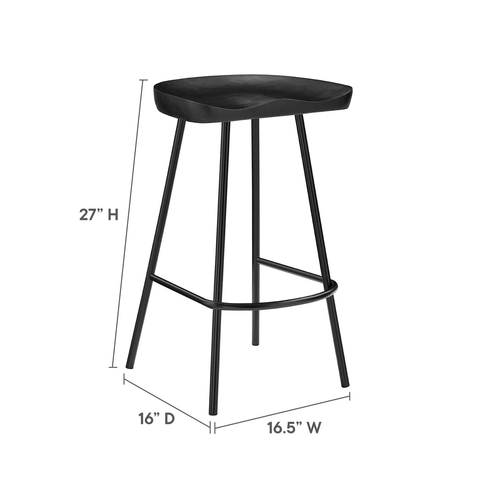 Concord Backless Wood Counter Stools - Set of 2 By Modway - EEI-6741 | Bar Stools | Modishstore - 9