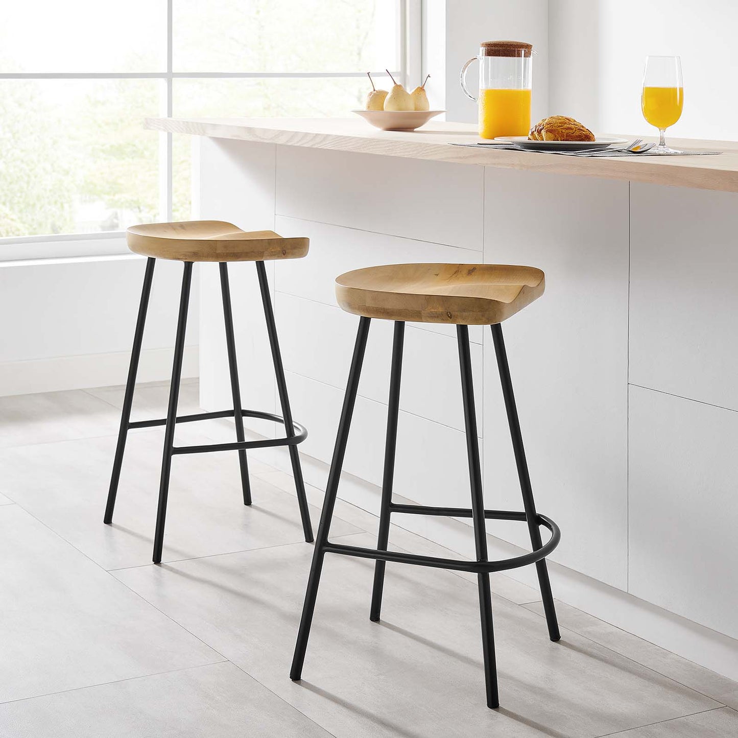 Concord Backless Wood Counter Stools - Set of 2 By Modway - EEI-6741 | Bar Stools | Modishstore - 11