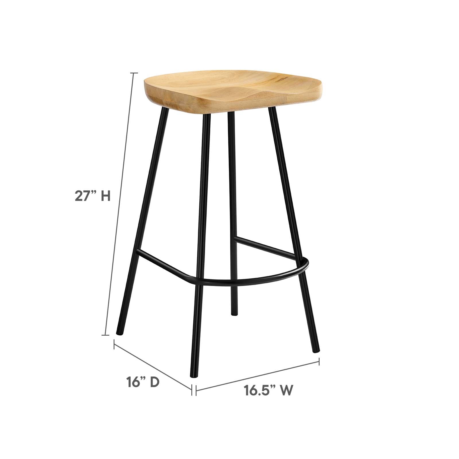 Concord Backless Wood Counter Stools - Set of 2 By Modway - EEI-6741 | Bar Stools | Modishstore - 18