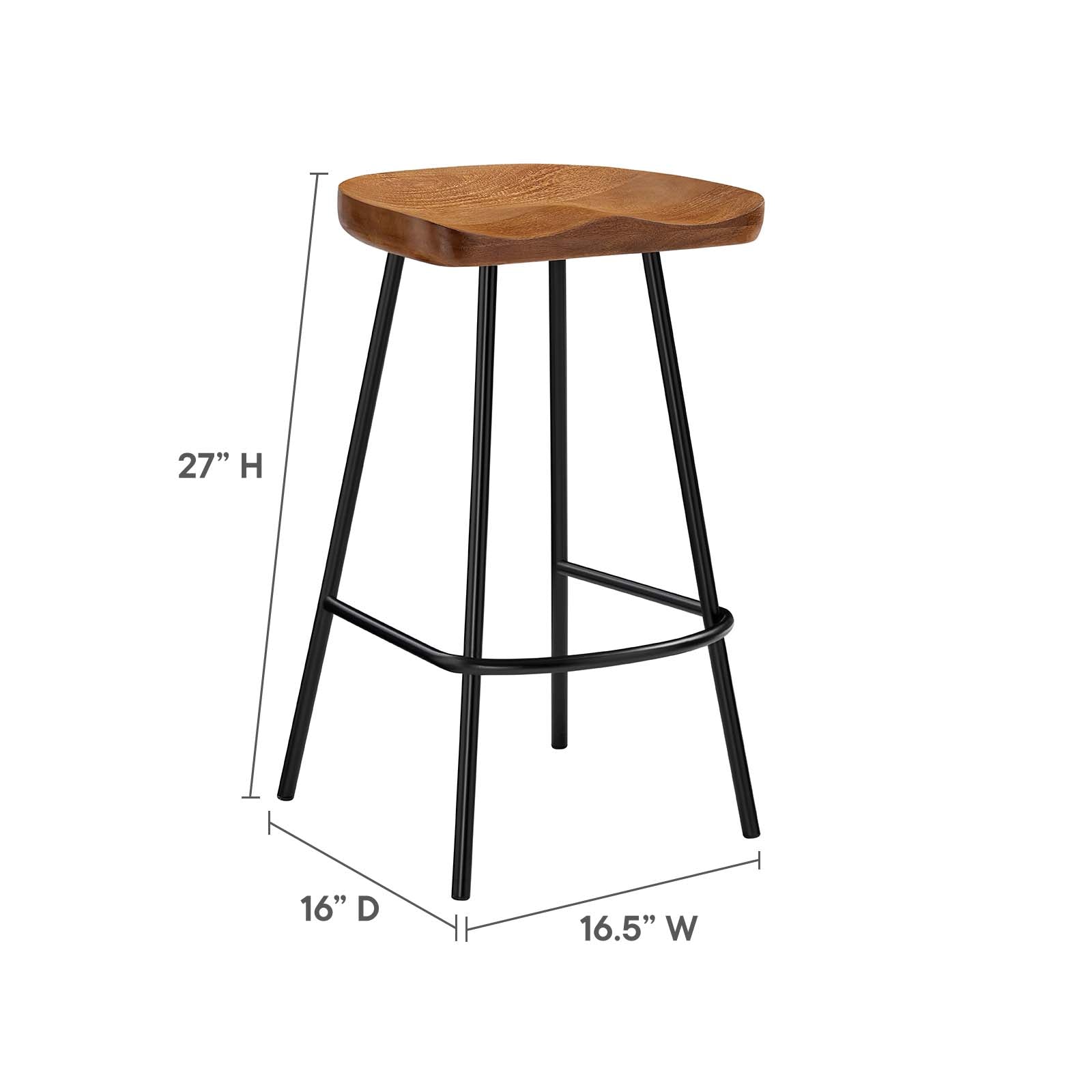 Concord Backless Wood Counter Stools - Set of 2 By Modway - EEI-6741 | Bar Stools | Modishstore - 27