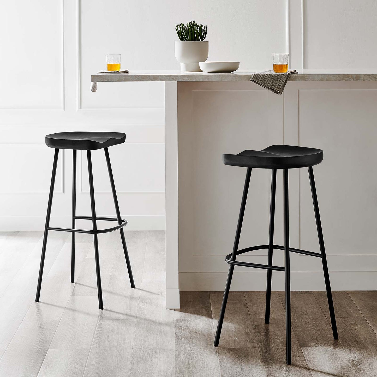 Concord Backless Wood Bar Stools - Set of 2 By Modway - EEI-6742 | Bar Stools | Modishstore - 1