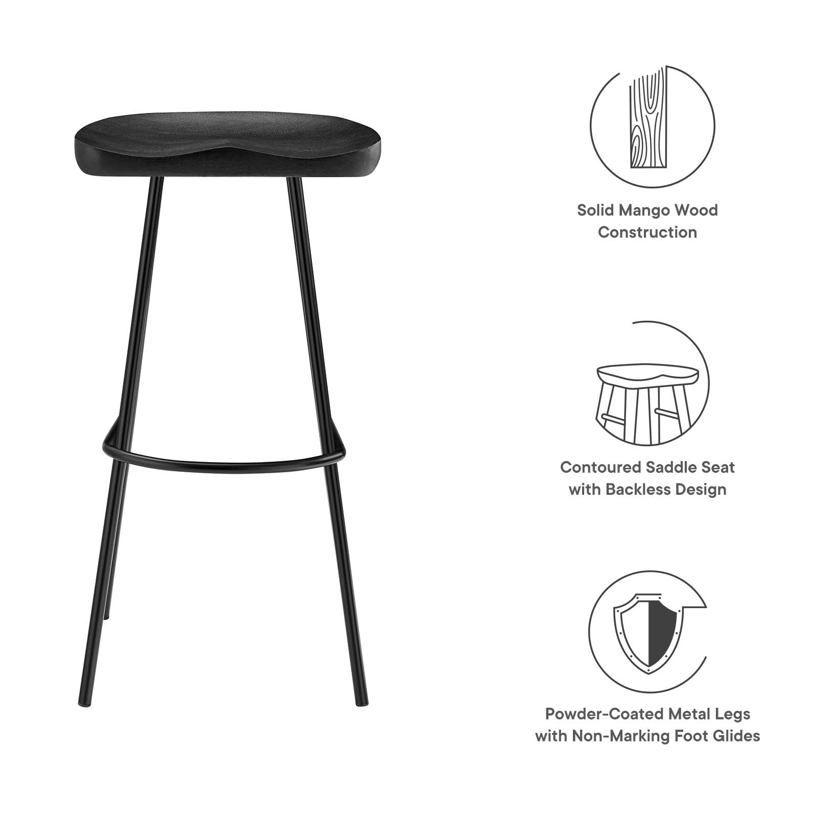 Concord Backless Wood Bar Stools - Set of 2 By Modway - EEI-6742 | Bar Stools | Modishstore - 8