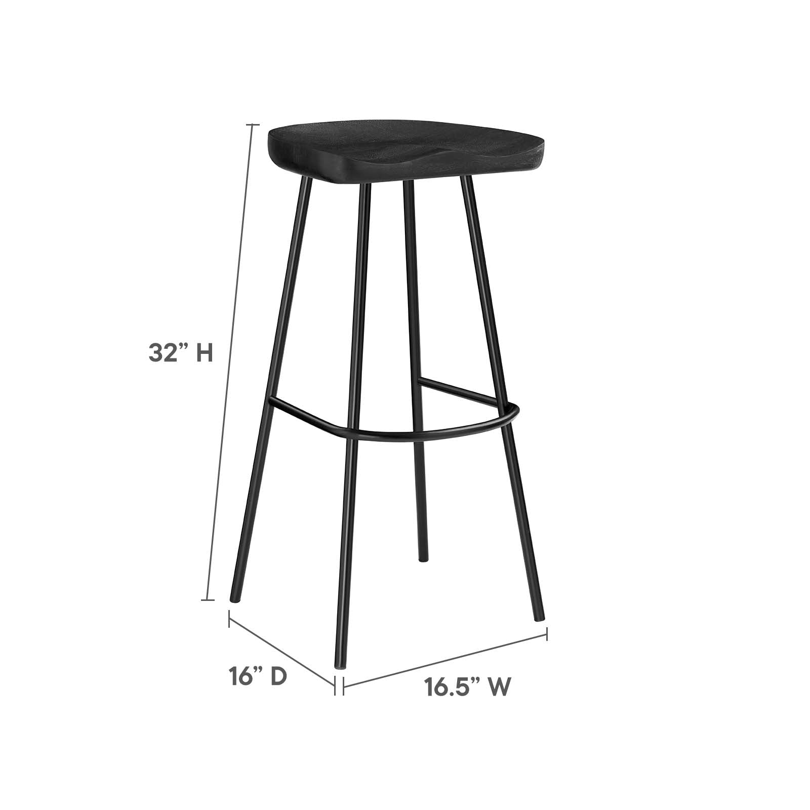 Concord Backless Wood Bar Stools - Set of 2 By Modway - EEI-6742 | Bar Stools | Modishstore - 9
