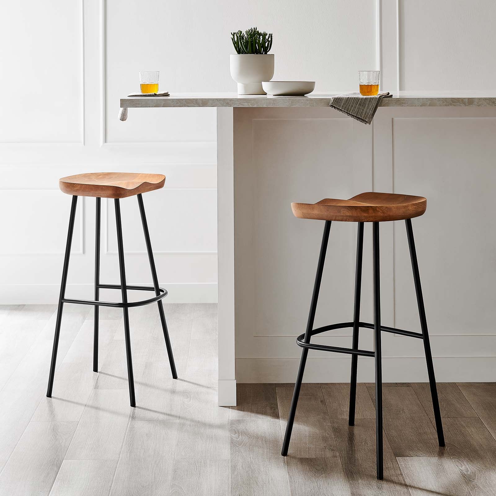 Concord Backless Wood Bar Stools - Set of 2 By Modway - EEI-6742 | Bar Stools | Modishstore - 20